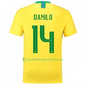 Günstige Fußballtrikots Brasilien Danilo 14 WM 2018 Heimtrikotsatz kaufen